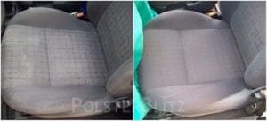 Vorher-Nachher Bild Polsterreinigung Autositz
