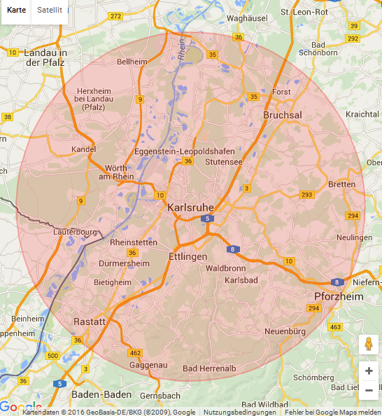 Karte Karlsruhe