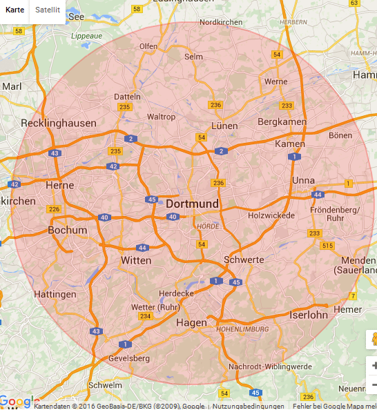 Karte Dortmund