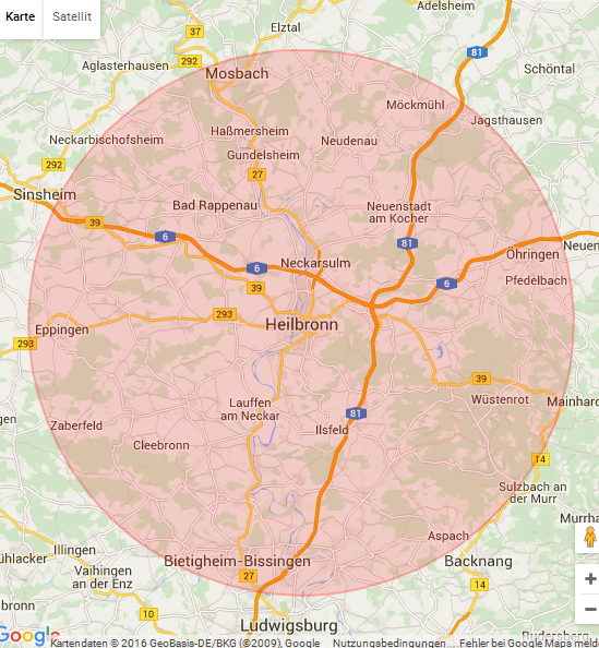 Karte Heilbronn