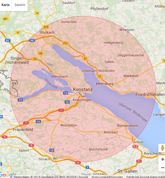 Karte Konstanz – Polsterreinigung schnell & zuverlässig
