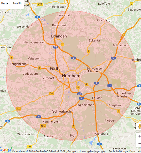 Karte Nürnberg