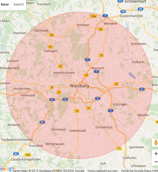 Karte Würzburg