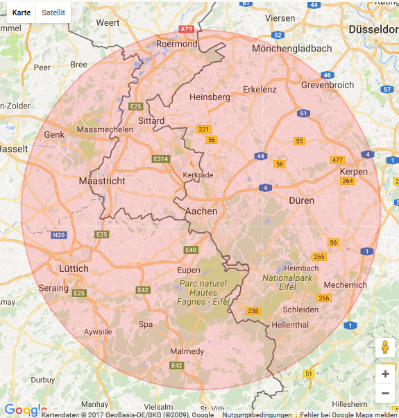 Karte Aachen Polsterblitz