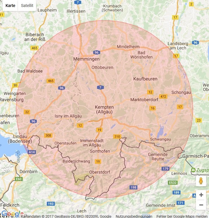 Karte Kempten Polsterblitz