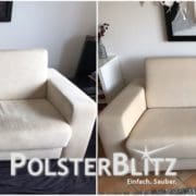 Sofa mit Flecken und Gebrauchsspuren gereinigt