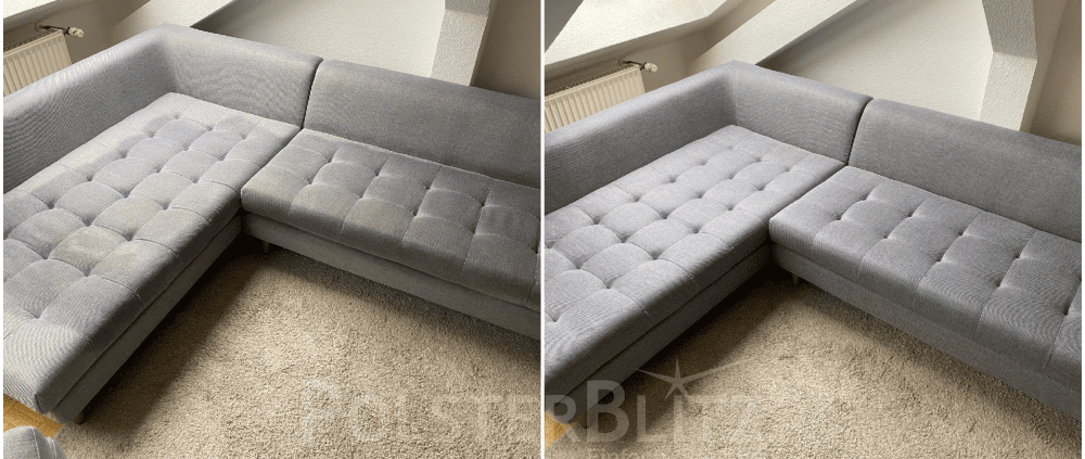 Vorher-Nachher Bild Couchreinigung