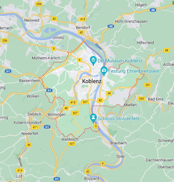 Karte Koblenz