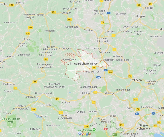 Karte Villingen-Schwenningen