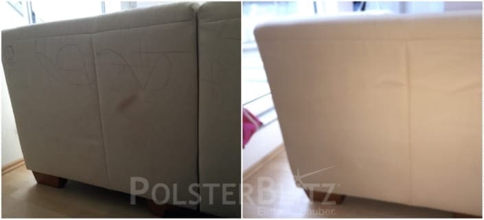 Vorher-Nachher Bild Polster gereinigt