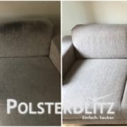 Vorher-Nachher Reinigungsbeispiel Couch in WG